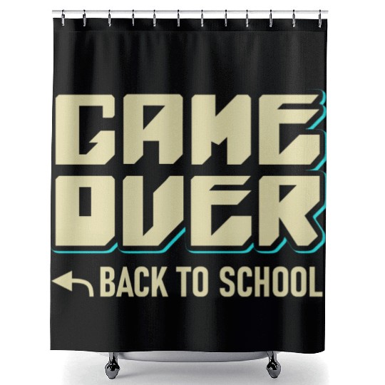 Game Over Back To School Shower Curtains