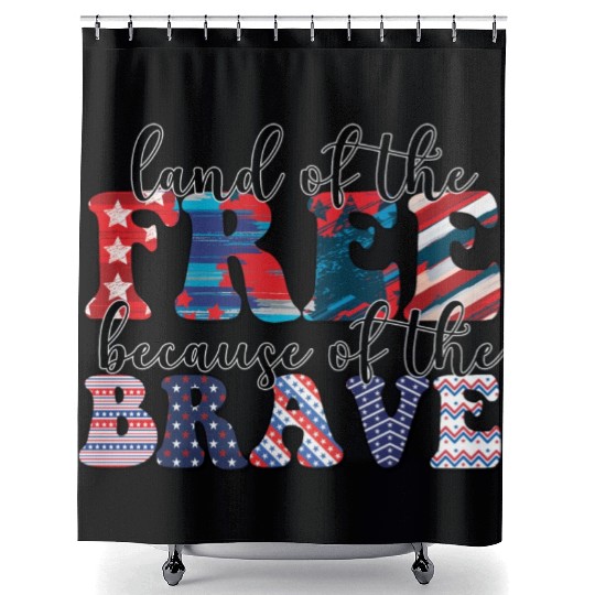 4th of july Land of the free Shower Curtains
