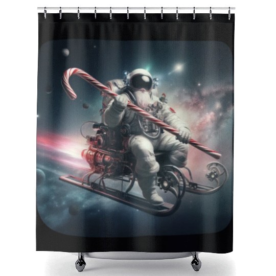 Future Santa Claus in Space Shower Curtains