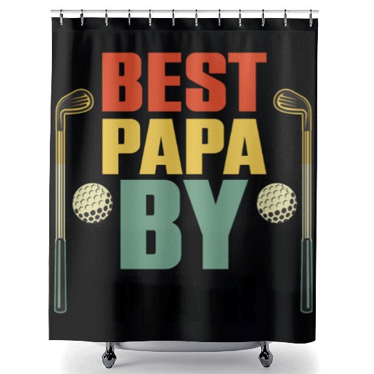 Funny Best Papa By Par Father s Day Golf Shower Curtains