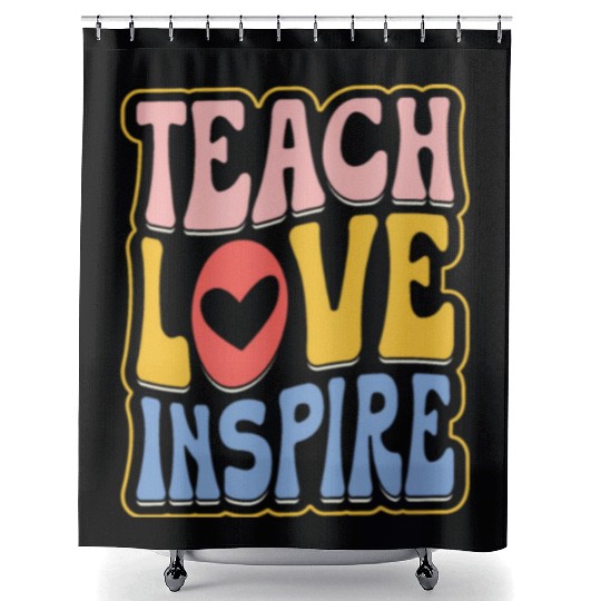 Teens Graduation I Heart My Teachers Love Inspire Shower Curtains