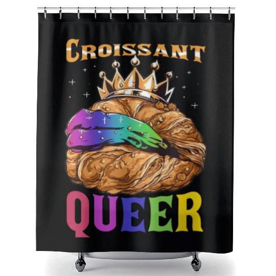 Croissant Queer French Pastry Funny LGBTQ Shower Curtains