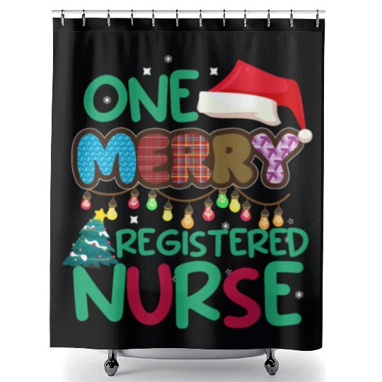 One Merry Registered Nurse Christmas Shower Curtains