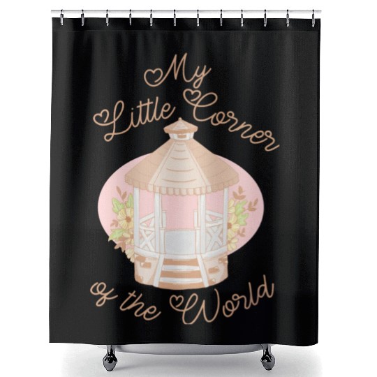 Typography My Little Corner Of The World Shower Curtains