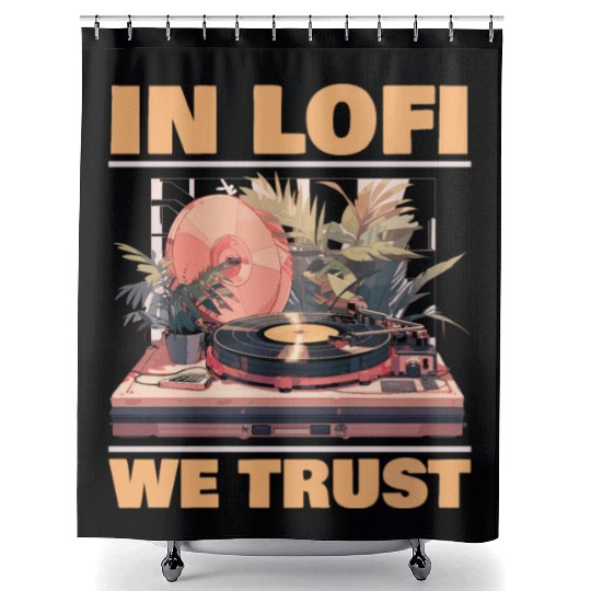 Lofi Music Lover Low Fidelity Japanese Aesthetic Shower Curtains