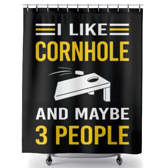 3 People Cornhole Shower Curtains