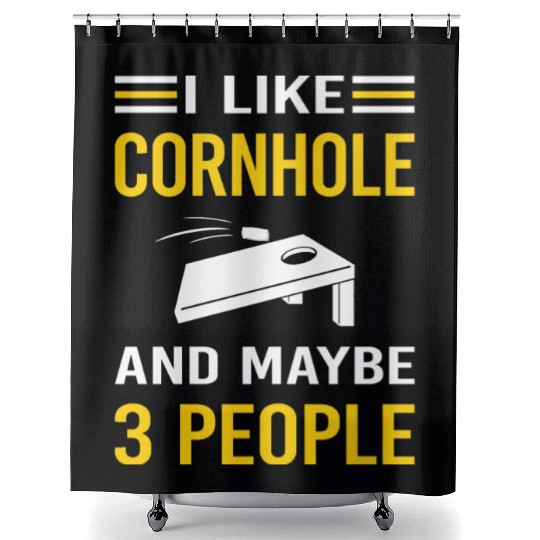 3 People Cornhole Shower Curtains