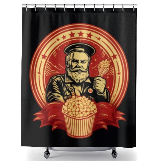 Popcorn Communist Propaganda #1 Shower Curtains