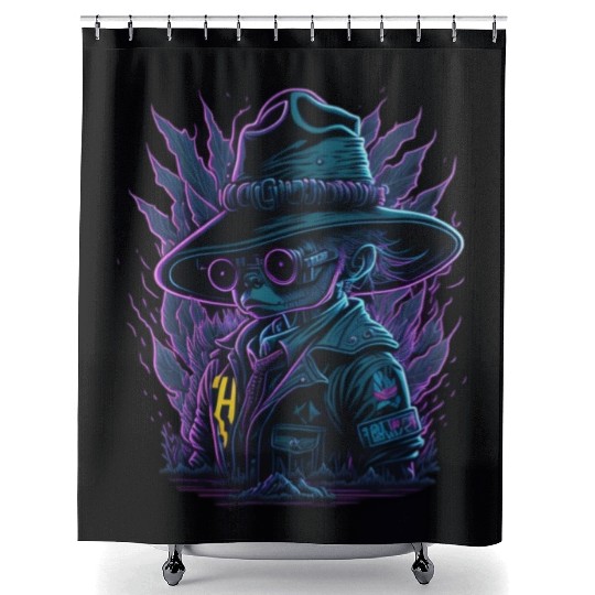 Black friday mouse Shower Curtains