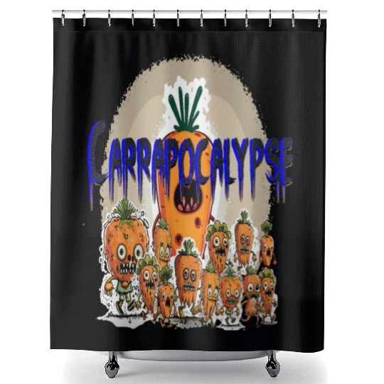 Carrapocalypse - The Carrot Zombie Take Over Shower Curtains
