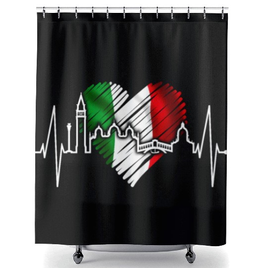 Venice Skyline Italy Heartbeat Italia Love Venezia Shower Curtains