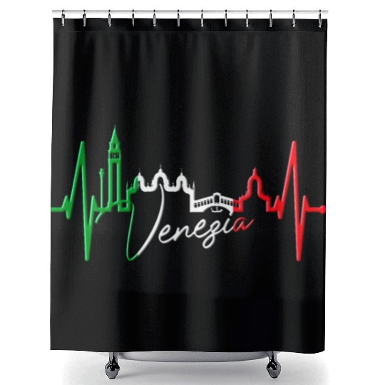 Venice Skyline Italy Heartbeat Italia Love Venezia Shower Curtains
