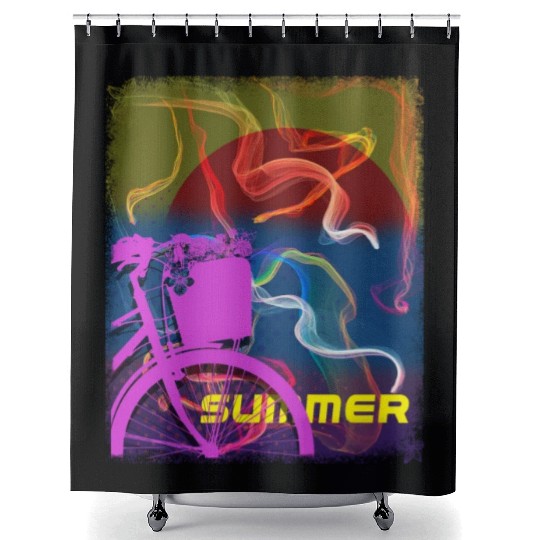 Bike in spring Shower Curtains