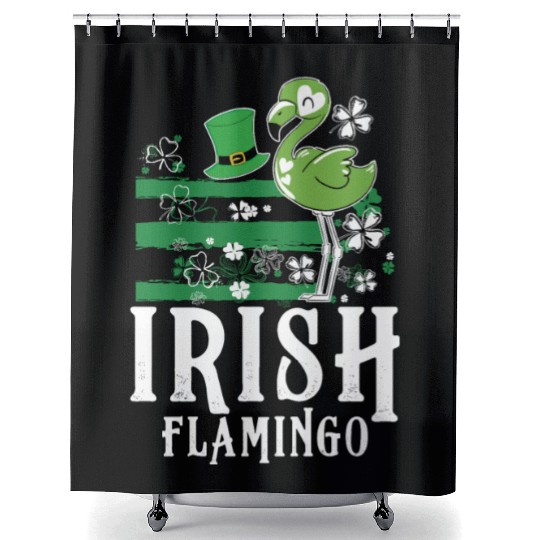 Irish flamingo Shower Curtains
