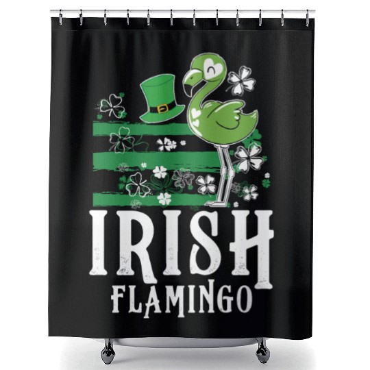 Irish flamingo Shower Curtains