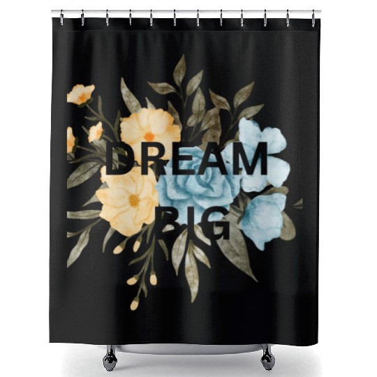 ORANGE FLOWER,brown flower,dream big Shower Curtains