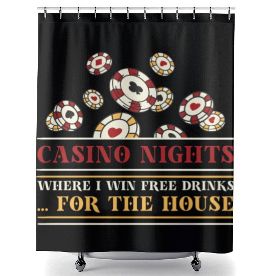 Poker Casino Poker Player Gambling Roulette Shower Curtains