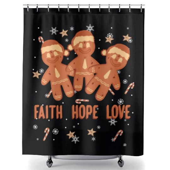 Faith Hope Love Religious Christmas Costume Shower Curtains