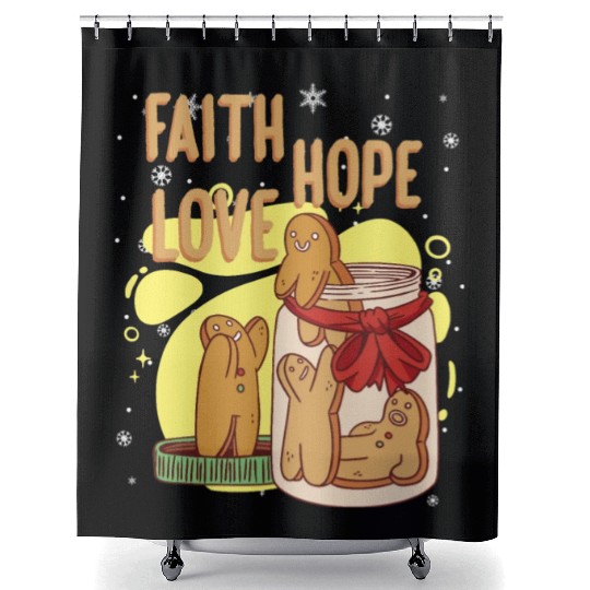 Faith Hope Love Religious Christmas Costume Shower Curtains