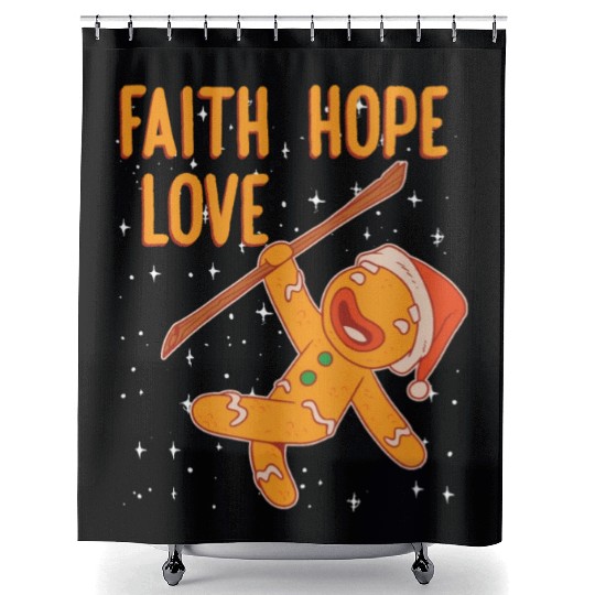 Faith Hope Love Religious Christmas Costume Shower Curtains