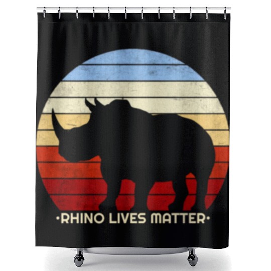 Rhino Vintage African Animal Welfare Gift Shower Curtains