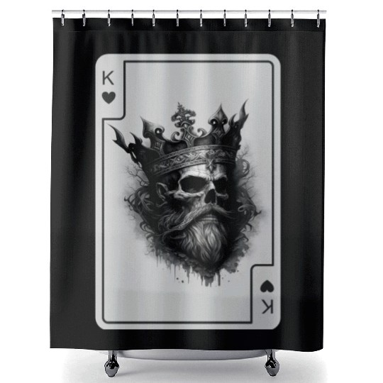 King of Hearts Creepy Card Game Poker Shower Curtains