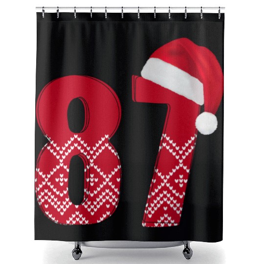 Age 87 - Congrats Christmas Number Eighty Seven Shower Curtains