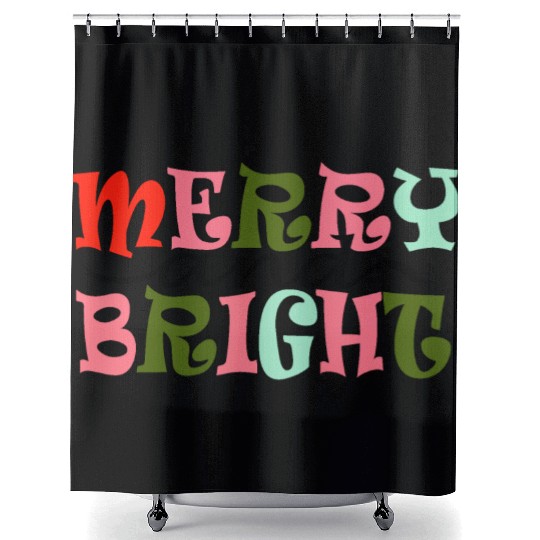 Merry and Bright Christmas Shower Curtains