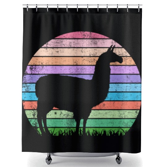 Funny llama lover birthday gift Shower Curtains