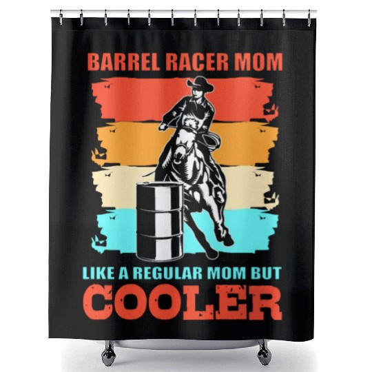 Funny Barrel Racing Barrel Racer Mom Shower Curtains