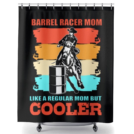Funny Barrel Racing Barrel Racer Mom Shower Curtains