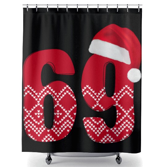 Age 69 Years Old - Christmas number Sixty Nine Shower Curtains