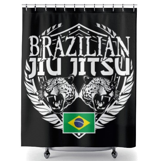 Brazilian Jiu Jitsu Brazilian flag BJJ Shower Curtains