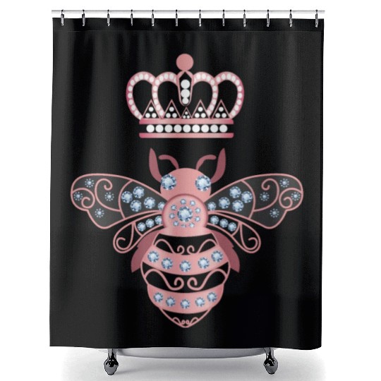 Queen Bee Crown Women Hive Beekeeping Bee Women Shower Curtains
