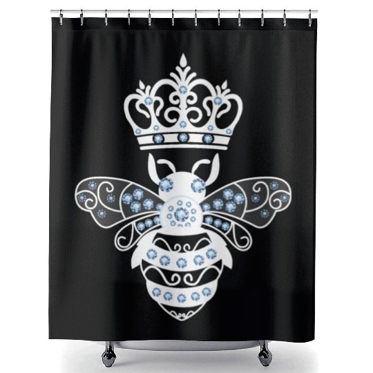 Queen Bee Crown Women Hive Beekeeping Bee Women Shower Curtains