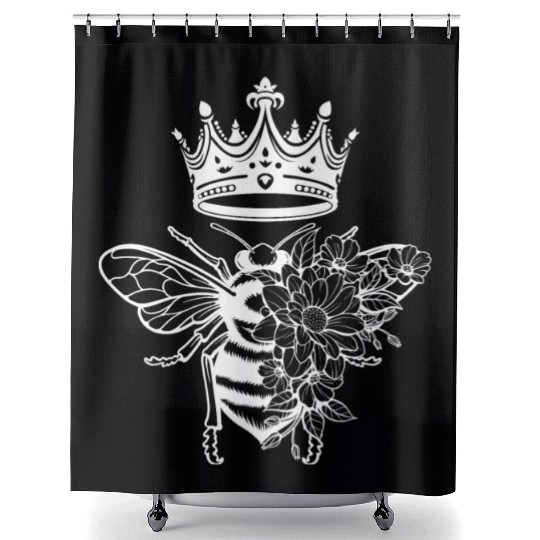 Queen Bee Crown Women Hive Beekeeping Bee Women Shower Curtains