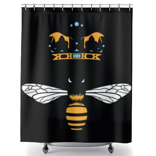 Queen Bee Crown Women Hive Beekeeping Bee Women Shower Curtains