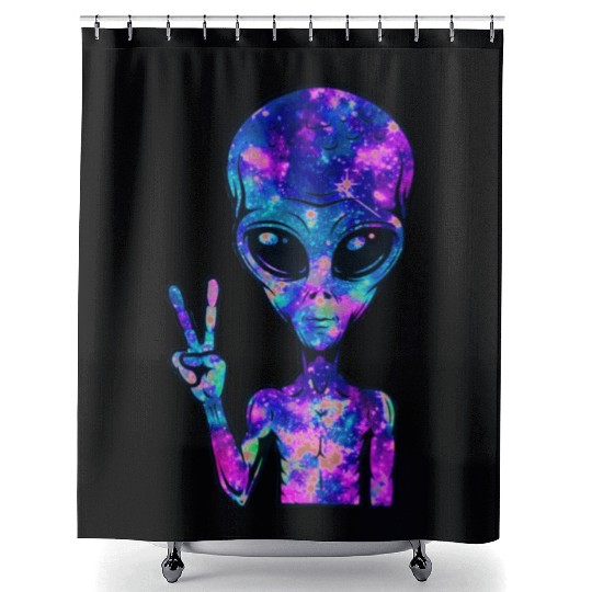 Alien victory Shower Curtains