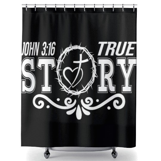 True Story John 3:16 Love Jesus Christian Shower Curtains