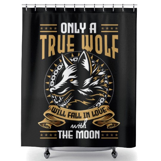 Werewolf Forest Nordic Moon Shower Curtains