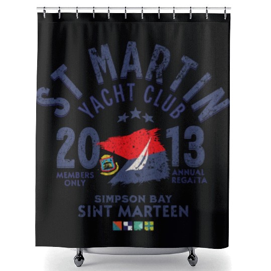 St Martin Yacht club blc Copy Shower Curtains