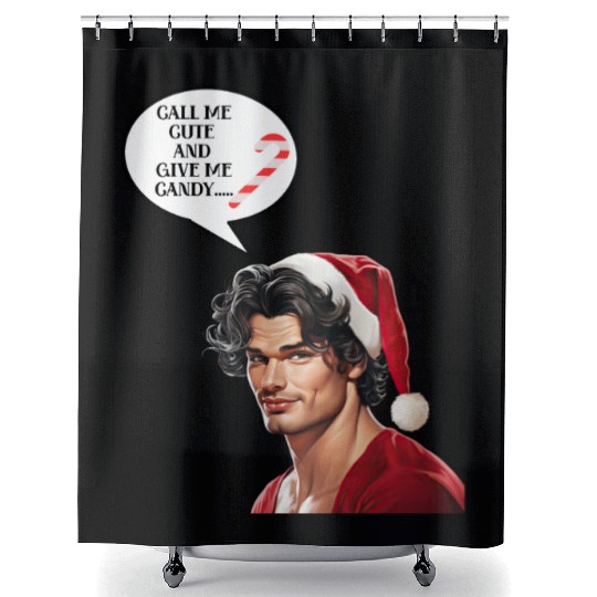Christmas Nice Cute and Handsome Man Shower Curtains