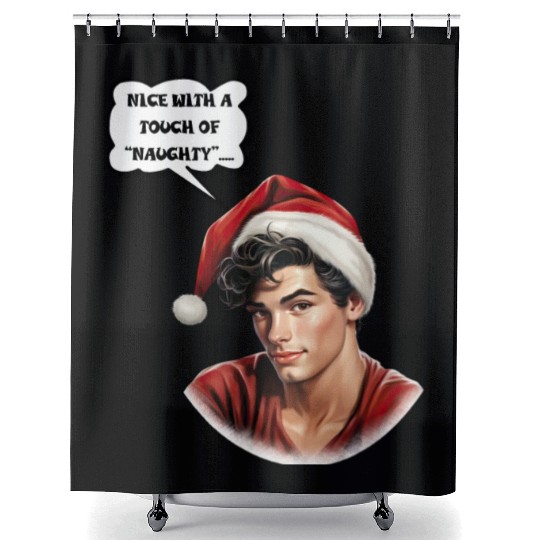 Christmas Nice Cute and Handsome Man Shower Curtains