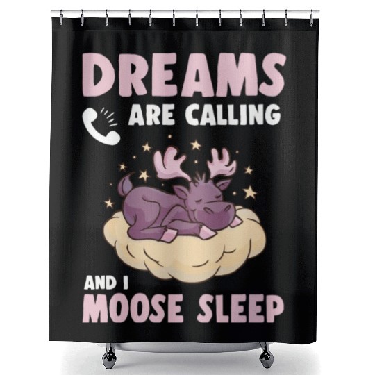 Dreams Are Calling Youth Cute Moose Shower Curtains