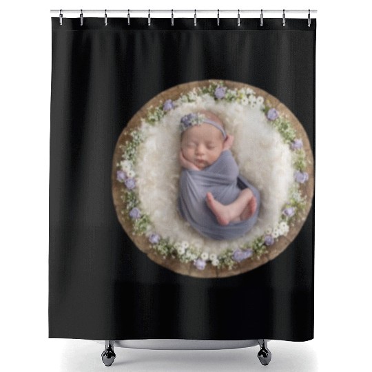 Lavender newborn girl pictures Shower Curtains