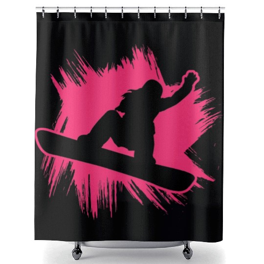 Snowboarding Girls Freestyle Snowboarder Girl Shower Curtains