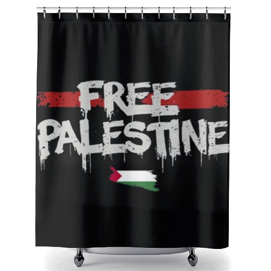 graffiti free palestine Shower Curtains