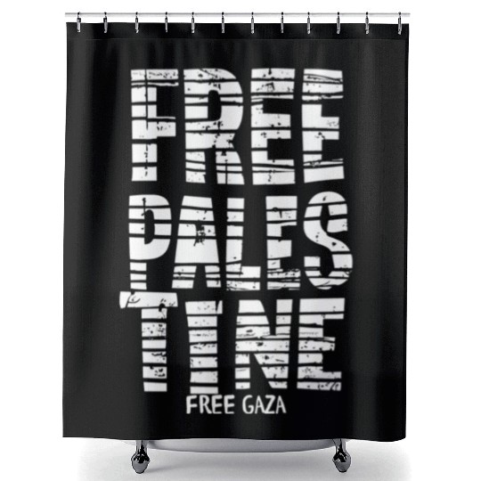 free palestine white Shower Curtains