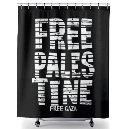 free palestine white Shower Curtains