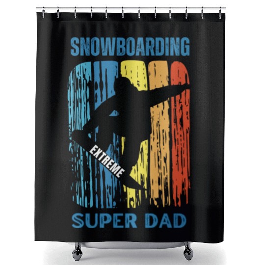 Snowboarding Super Dad - Best snowboarder Shower Curtains
